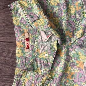 Kiss Floral Print Shorts - Green, Purple, Yellow